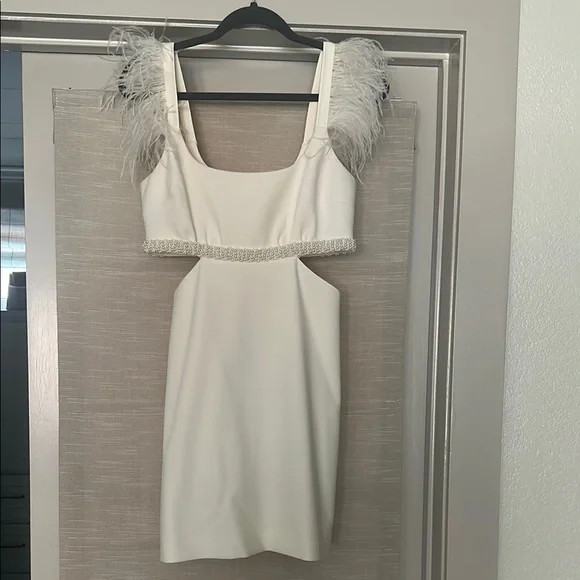one shoulder ruched mini dress Deja Vu